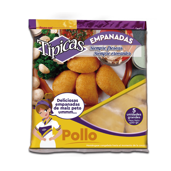 Empanadas Grandes de Pollo Congeladas x 5u