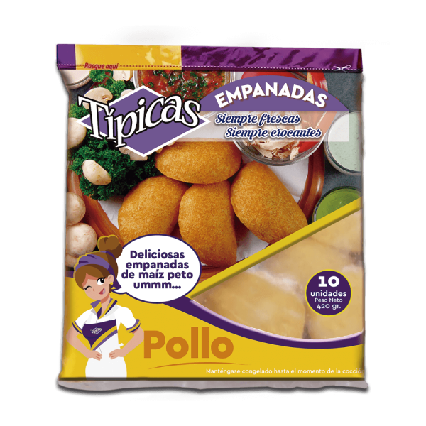 Empanadas Medianas de Pollo Congeladas x 10u